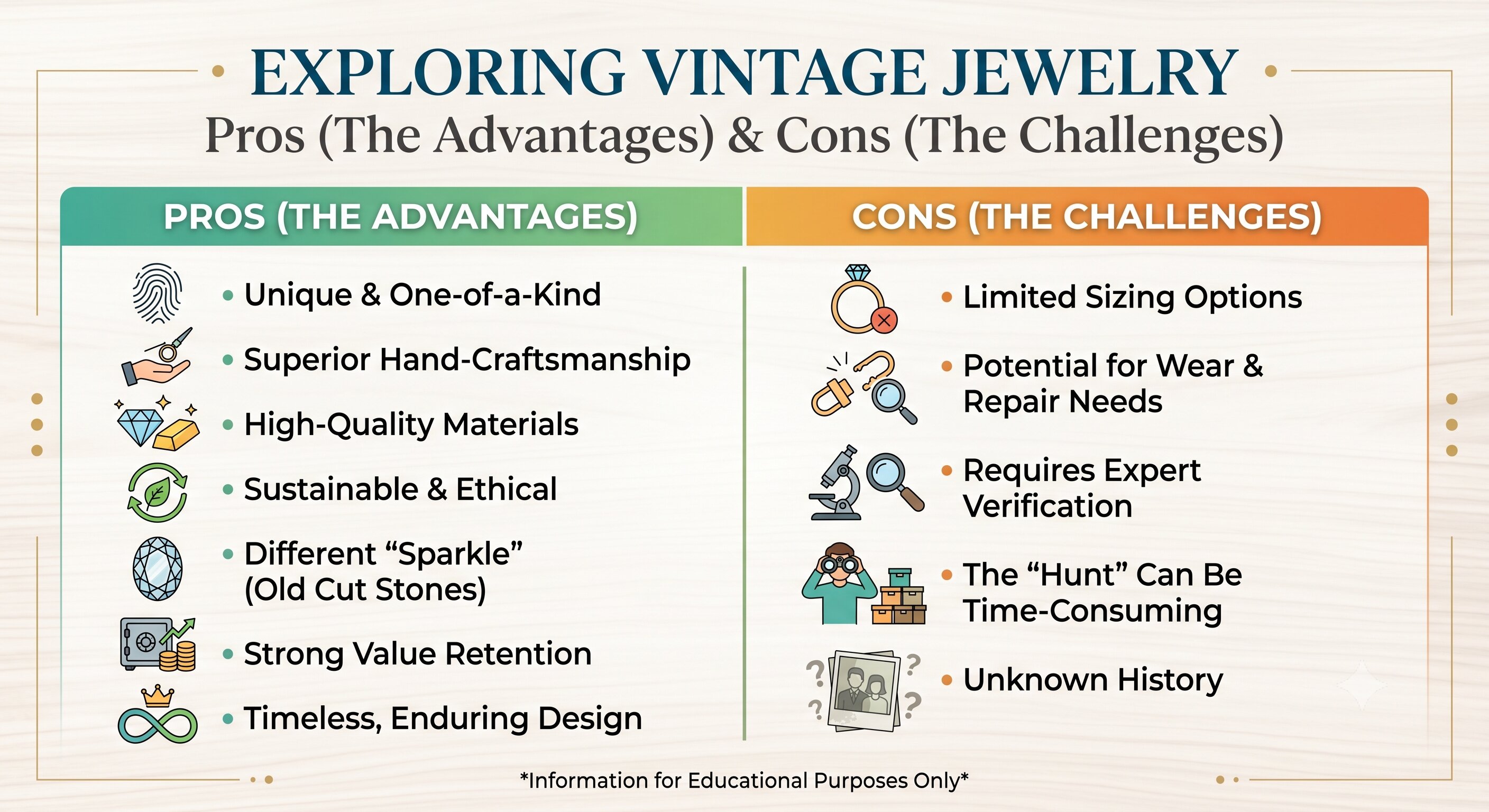 exploring vintage jewelry pros cons